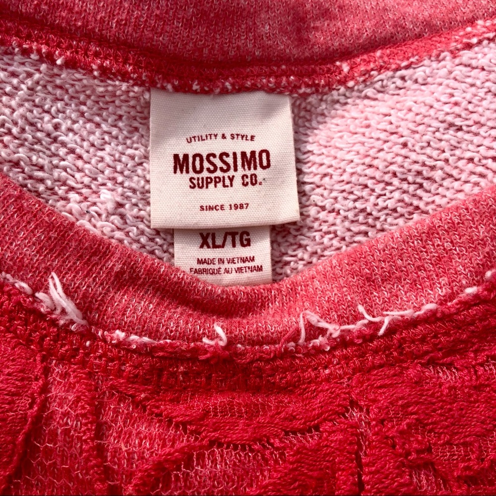 Mossimo Sweatshirt Top Distressed Lace Overlay Sweatshirt Coral Juniors - Picture 5 of 11